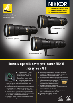 Nikon 600MM F4G ED VR AF-S NIKKOR Manuel utilisateur