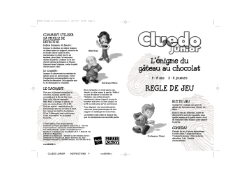 Manuel du propriétaire | Hasbro CLUEDO JUNIOR Manuel utilisateur | Fixfr