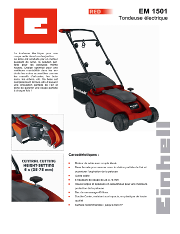 Manuel du propriétaire | EINHELL EM 1501 Manuel utilisateur | Fixfr