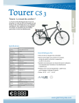 GIANT BICYCLES TOURER CS3 Manuel utilisateur