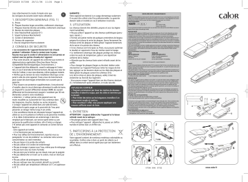 Manuel du propriétaire | CALOR CF 7222 Manuel utilisateur | Fixfr