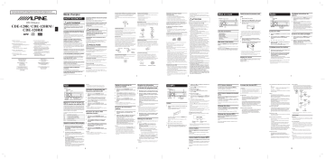 Manuel du propriétaire | Alpine CDE-120R Manuel utilisateur | Fixfr