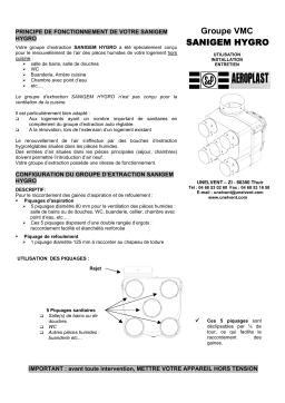 UNELVENT SANIGEM HYGRO Manuel utilisateur