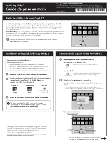 Manuel du propriétaire | Roland AUDIO KEY UTILIY 3 Manuel utilisateur | Fixfr