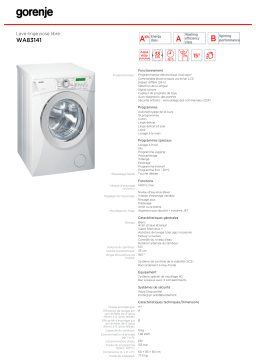 Gorenje WA83141 Manuel utilisateur