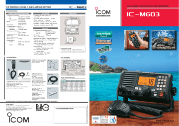 Manuel du propriétaire | ICOM IC-M603 Manuel utilisateur | Fixfr