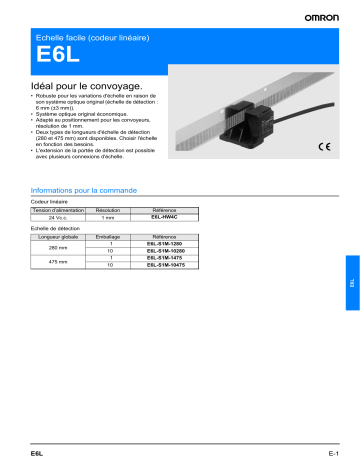 Manuel du propriétaire | Omron E6L Manuel utilisateur | Fixfr