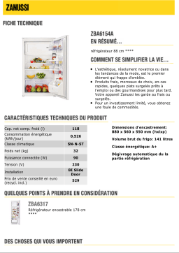 Zanussi ZBA6154A Manuel utilisateur