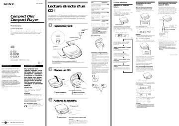 Manuel du propriétaire | Sony D-191 Manuel utilisateur | Fixfr