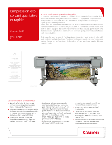 Manuel du propriétaire | Canon VALUEJET 1638 Manuel utilisateur | Fixfr