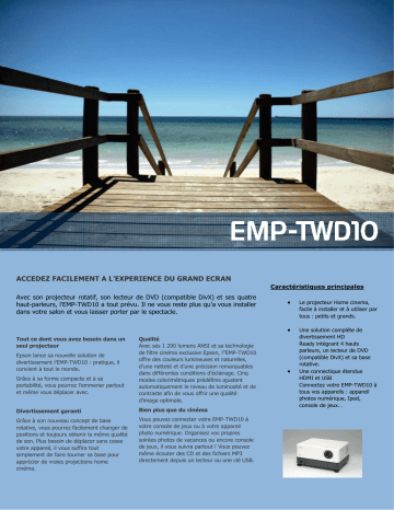 Manuel du propriétaire | Epson EMP-TWD10 Manuel utilisateur | Fixfr