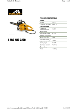 MC CULLOCH E-PRO MAC 2200 Manuel utilisateur