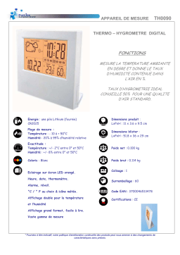 PUR LINE TH0090 Manuel utilisateur