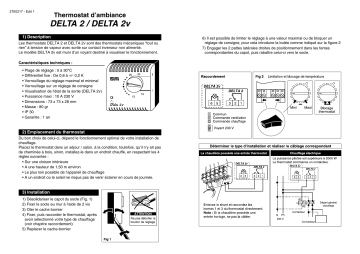 Manuel du propriétaire | DELTA DORE THERMOSTAT D AMBIANCE DELTA 2 Manuel utilisateur | Fixfr