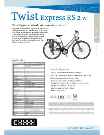 Manuel du propriétaire | Giant TWIST EXPRESS RS2 W Manuel utilisateur | Fixfr