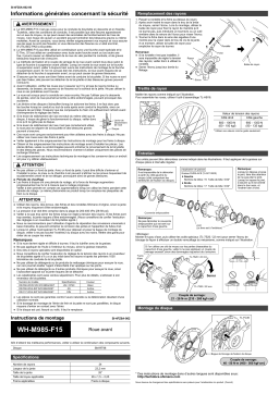 Shimano WH-M985-F15 Manuel utilisateur