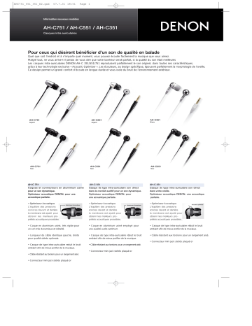 Manuel du propriétaire | Denon AH-C751 Manuel utilisateur | Fixfr