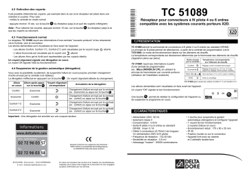 Manuel du propriétaire | DELTA DORE TC 51089 Manuel utilisateur | Fixfr