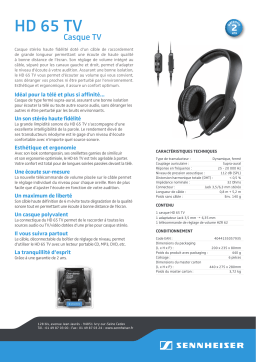 Sennheiser HD 65 TV Manuel utilisateur