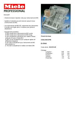 Miele E 474-4 DESCRIPTIF Manuel utilisateur