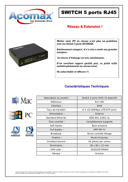 ACOMAX SWITCH 5 PORTS RJ45 10 BASE100-SWITCH 5PORTS Manuel utilisateur