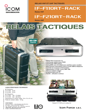 Manuel du propriétaire | ICOM IF-F110RT-RACK Manuel utilisateur | Fixfr