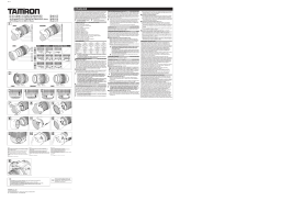 Tamron SP AF 17-50MM F 2.8 XR DIII LD ASPHERICAL Manuel utilisateur