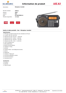 Akai APW15 Manuel utilisateur