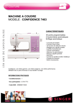 SINGER CONFIDENCE 7463 Manuel utilisateur