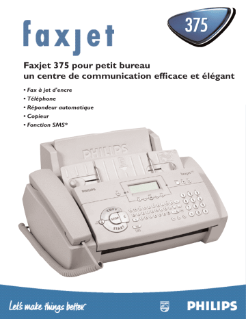 Manuel du propriétaire | Sagem PHILIPS FAXJET 375 Manuel utilisateur | Fixfr