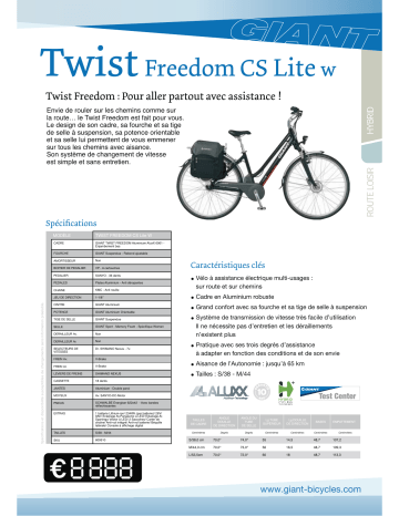 Manuel du propriétaire | GIANT BICYCLES TWIST FREEDOM CS LITE W Manuel utilisateur | Fixfr