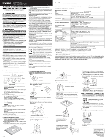 Manuel du propriétaire | Yamaha VXC4-VA VXC4-VAW Manuel utilisateur | Fixfr