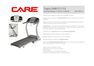 Manuel du propriétaire | CARE FITNESS CT-712 Manuel utilisateur | Fixfr