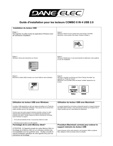 Manuel du propriétaire | DANE-ELEC COMBO 8 IN 4 USB 2.0 Manuel utilisateur | Fixfr