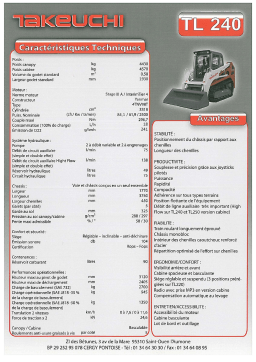 Takeuchi TL 240 Manuel utilisateur