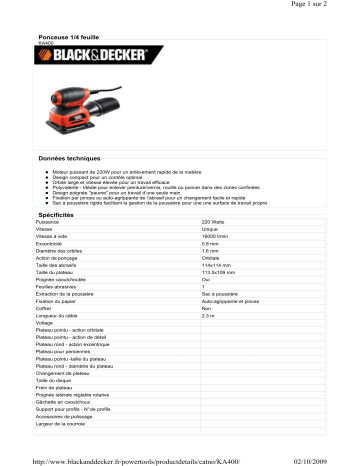 Manuel du propriétaire | Black & Decker KA400 Manuel utilisateur | Fixfr