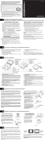 Manuel du propriétaire | Nintendo Game Boy Advance SP Manuel utilisateur | Fixfr