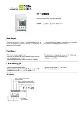 DELTA DORE T1D DIGIT Manuel utilisateur