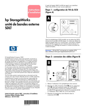 Manuel du propriétaire | HP STORAGEWORKS SDLT 320 TAPE DRIVE Manuel utilisateur | Fixfr