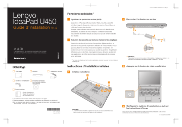 Manuel du propriétaire | Lenovo IDEAPAD U450 Manuel utilisateur | Fixfr