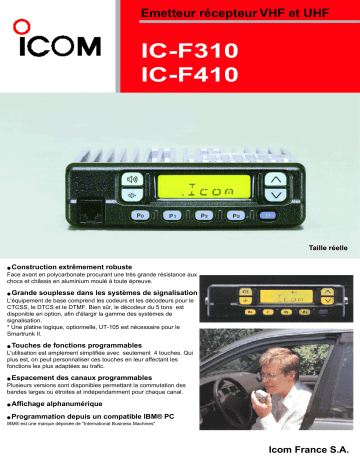 Manuel du propriétaire | ICOM IC-F410 Manuel utilisateur | Fixfr