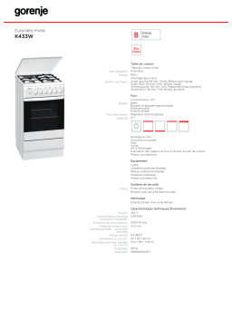 Gorenje K433W Manuel utilisateur