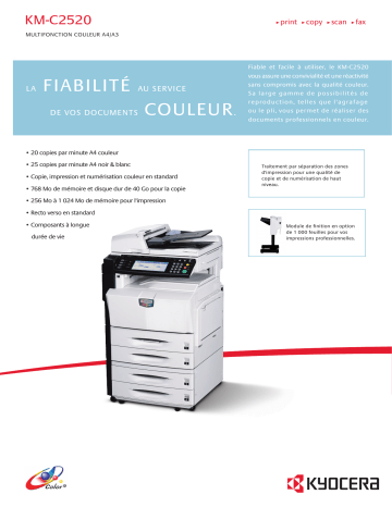 Manuel du propriétaire | KYOCERA KM-C2520 Manuel utilisateur | Fixfr