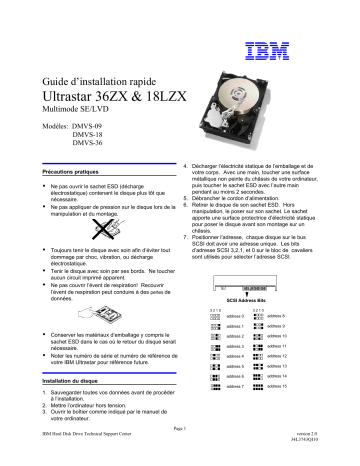 Manuel du propriétaire | Hitachi ULTRASTAR 18LZX Manuel utilisateur | Fixfr