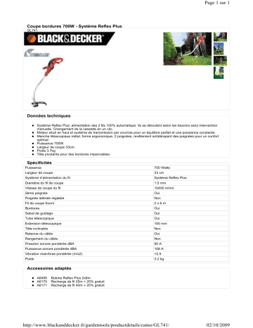 Manuel du propriétaire | Black & Decker GL741 Manuel utilisateur | Fixfr