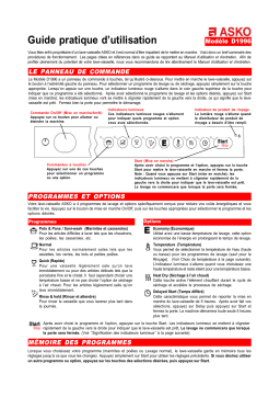 Asko D1996 Manuel utilisateur
