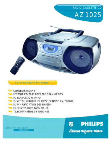 Manuel du propriétaire | Philips AZ1025 Manuel utilisateur | Fixfr