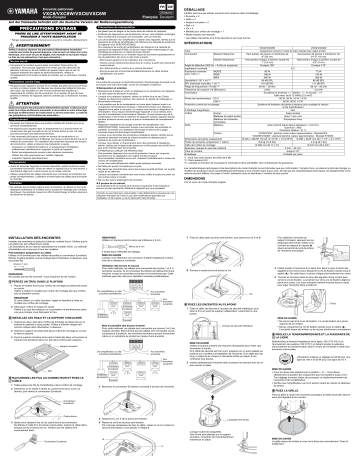 Manuel du propriétaire | Yamaha VXC8/VXC8W/VXC6/VXC6W Manuel utilisateur | Fixfr