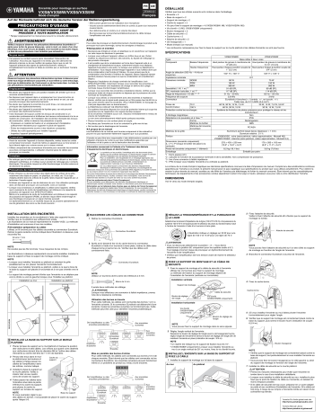 Manuel du propriétaire | Yamaha VXS8/VXS8W/VXS5/VXS5W Manuel utilisateur | Fixfr