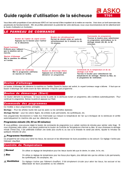 Asko T701 Manuel utilisateur